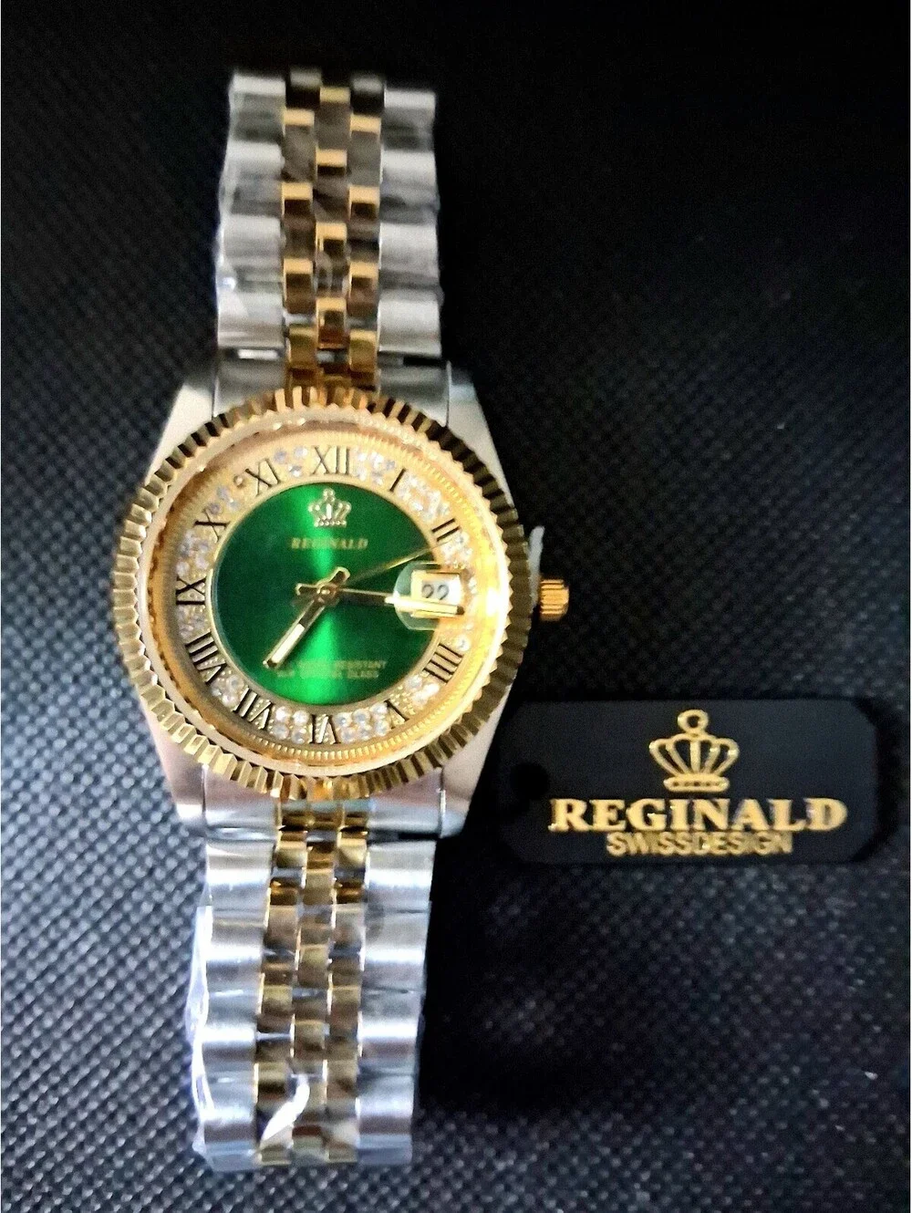 NEW IN BOX Men's Reginald 36mm Real Diamond Presidential Date Watch